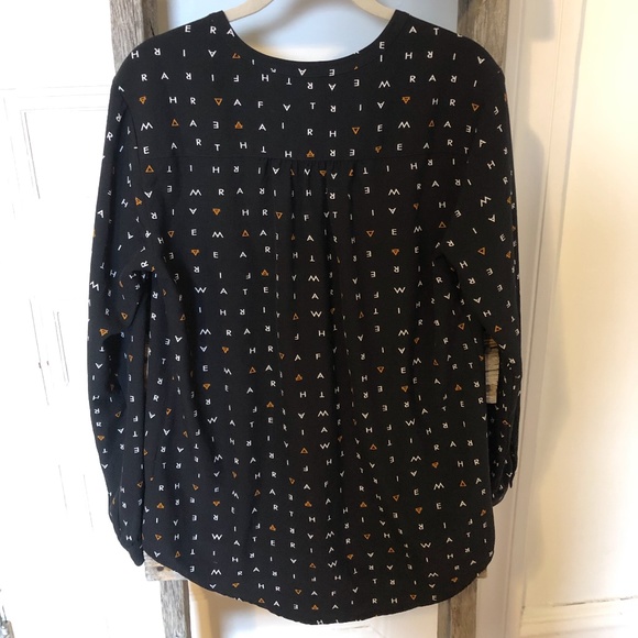 TWIK Black Lettered Pattern Blouse - Picture 4 of 8